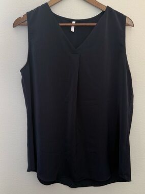 Sleeveless V-Neck Navy Women's Blouse